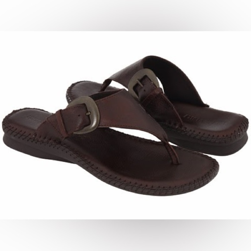 Soul of Africa Stylish Brown Soft Leather Sandals with adjustable Buckle Sz-6. J